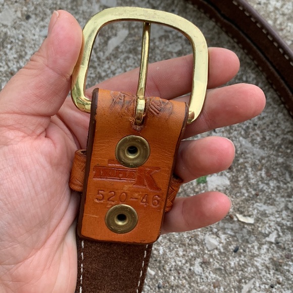 Triple K Vintage Tooled Leather Western Rodeo Outlaw Hidden Zipper Money Belt - Picture 5 of 12